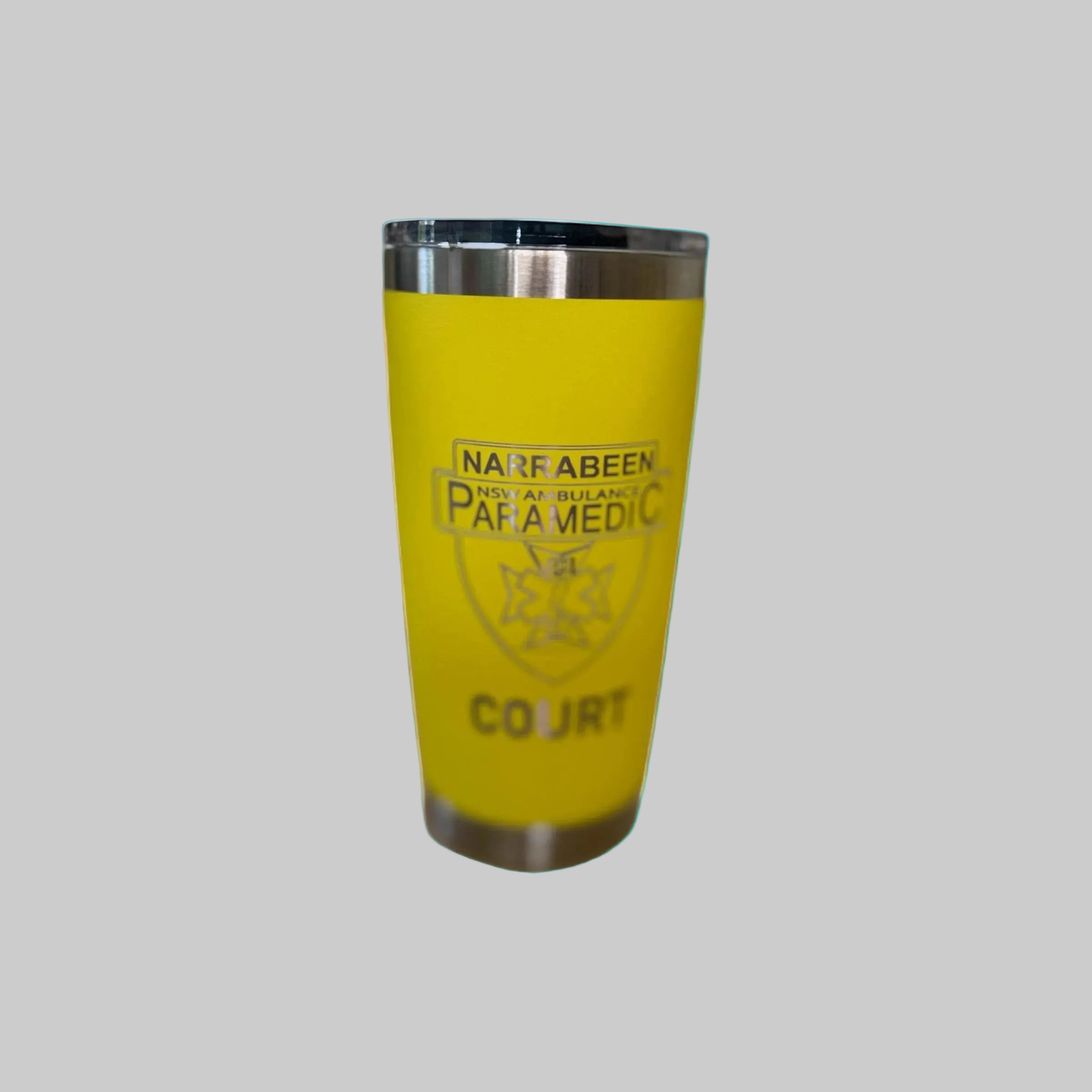 Yellow 20oz Tumbler custom engraved for your needs