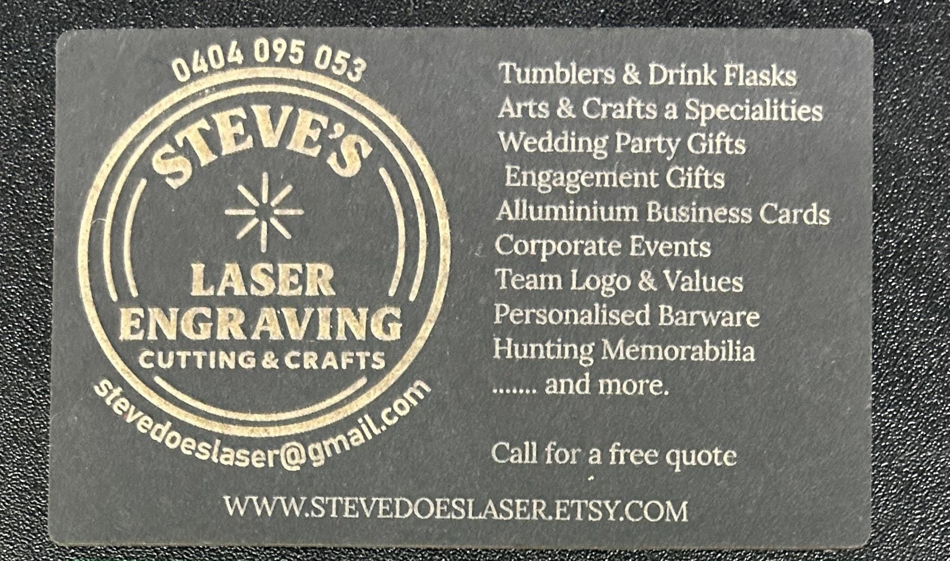 Custom Engraved Business Cards - Alluminium or Heavy Card Stock